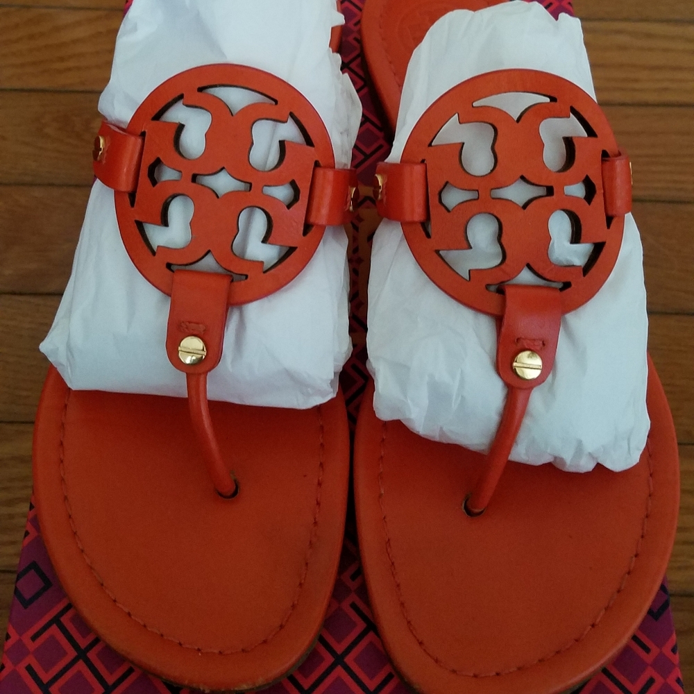 Tory Burch Miller Sandals In Tiger Lily 8.5